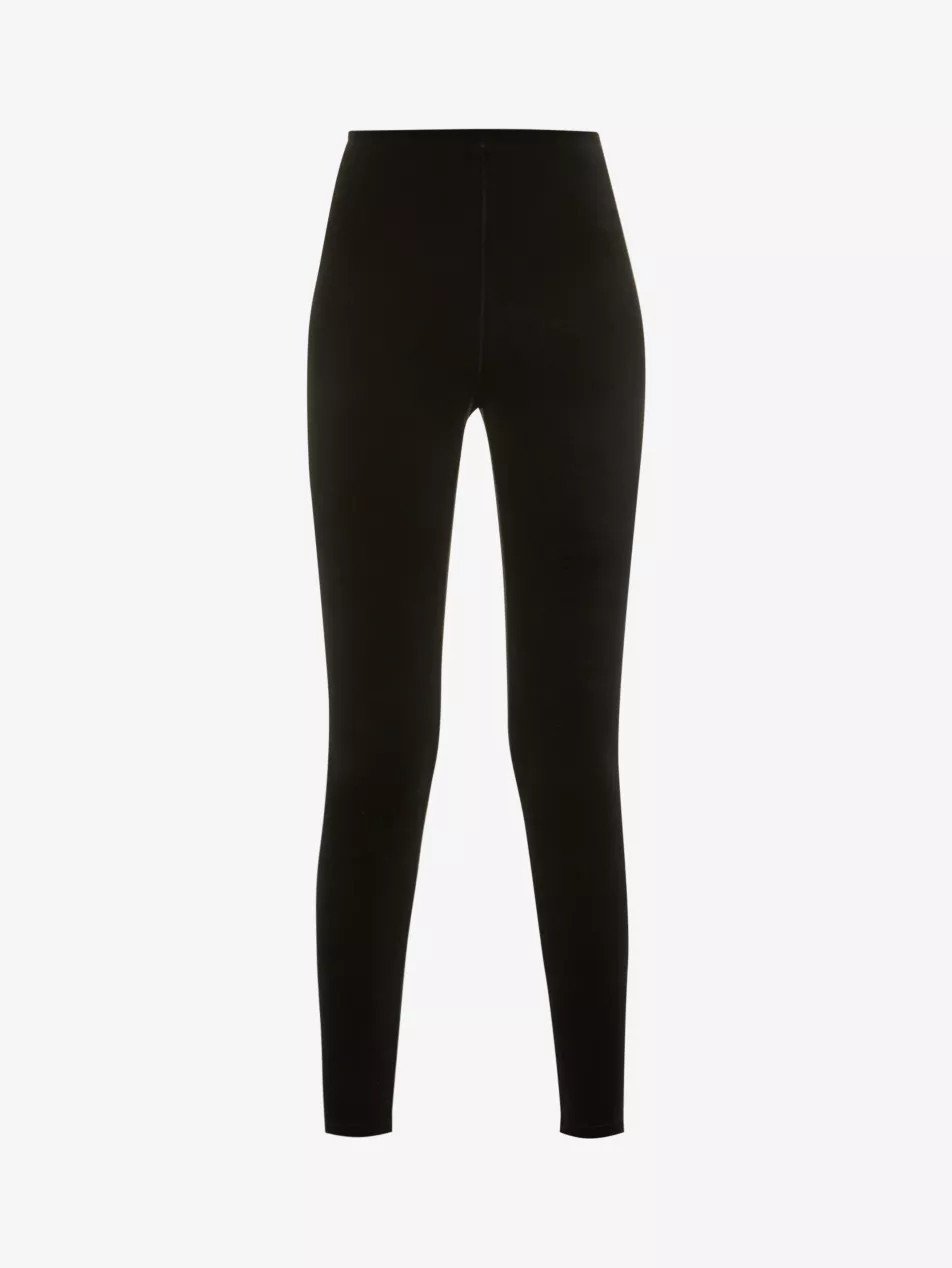 High-rise elasticated-waistband velvet leggings | Selfridges