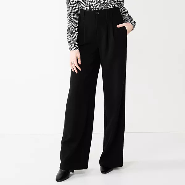 Women's Nine West High-Waisted Wide-Leg Trouser Pants | Kohl's