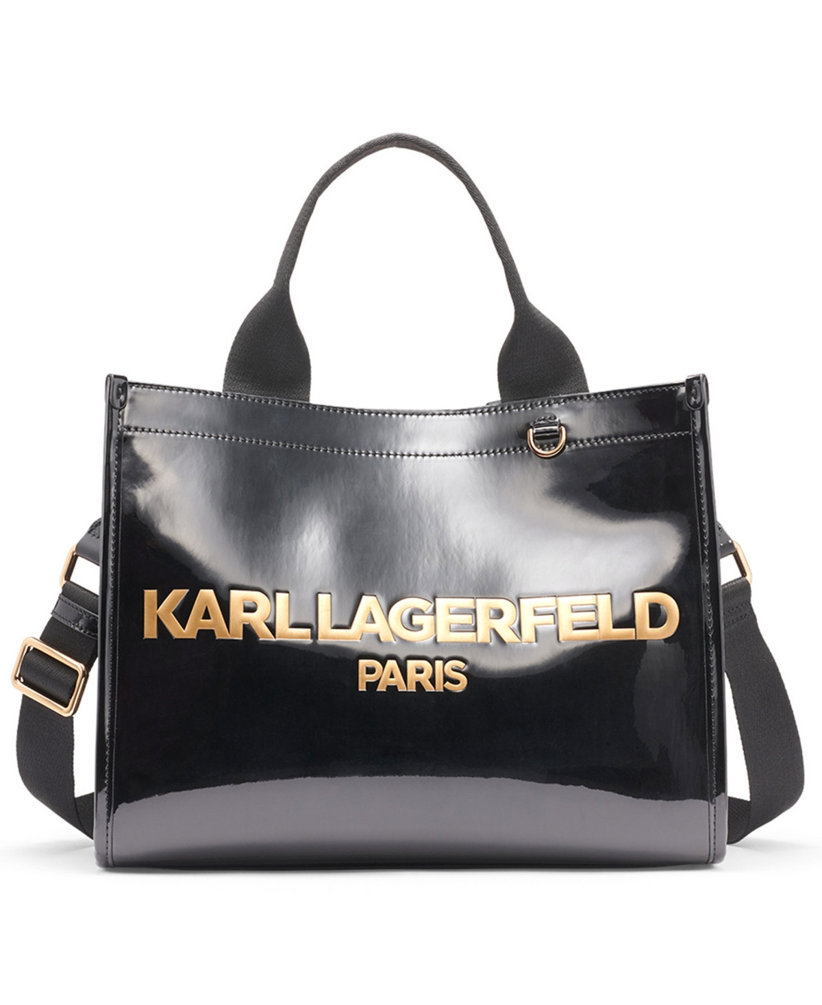 Karl Lagerfeld Paris Kristina Medium Tote - Black/gold | Macy's