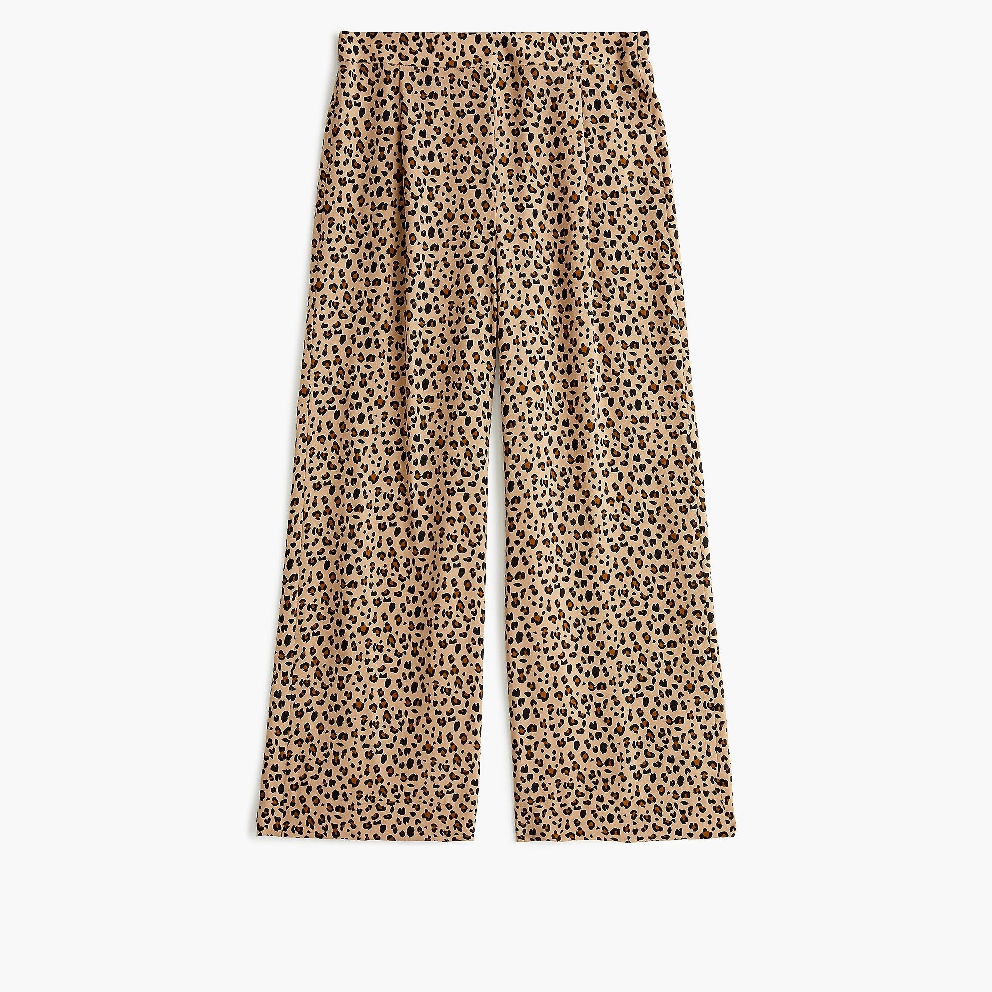 Relaxed pull-on cropped pant in leopard print | J.Crew US