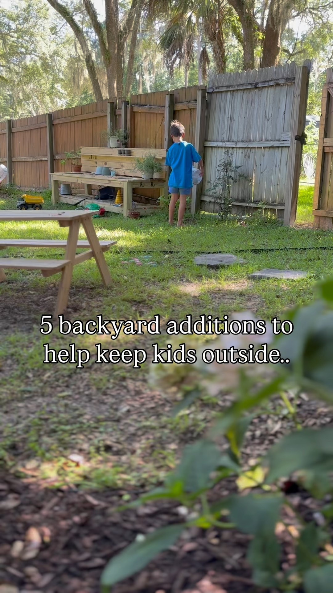 Backyard additions to help keep kids outside and off screens!

Playhouse
Sandbox
Swing set
Chalkboard
Mud kitchen



#LTKKids #LTKFamily