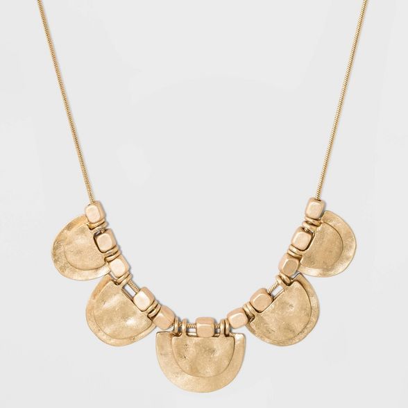 Hammered Half Moon Necklace - Universal Thread™ Gold | Target