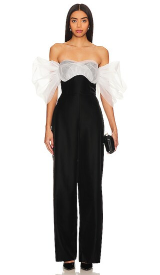 Vladana Jumpsuit in Black & White | Revolve Clothing (Global)