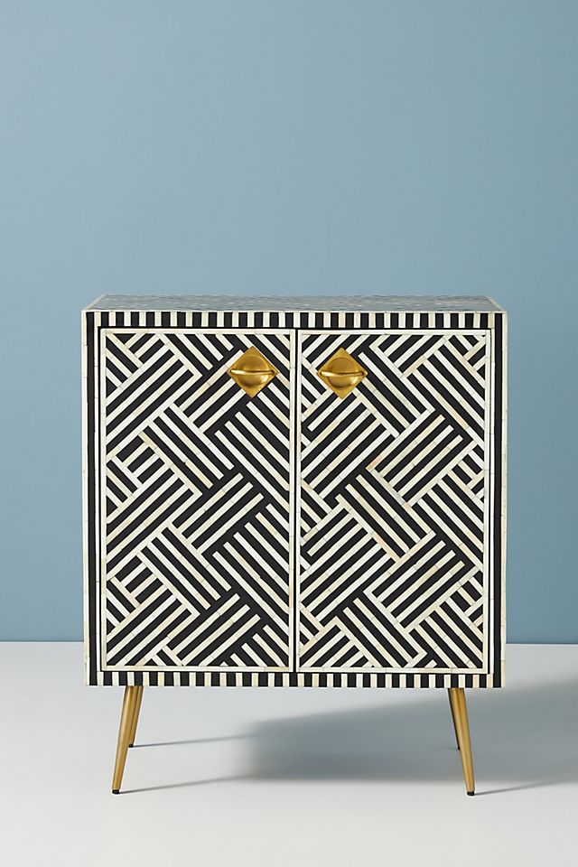 Optical Inlay Entryway Cabinet | Anthropologie (US)