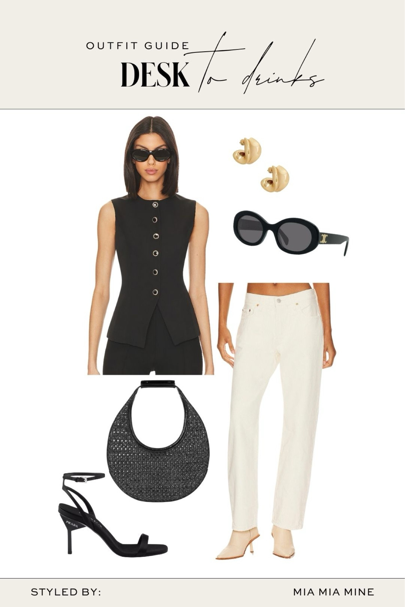 Spring and summer outfit
Revolve vest under $70
Levi’s ecru jeans
Staud woven handbag 
Prada heels 

#LTKshoecrush #LTKstyletip #LTKfindsunder100