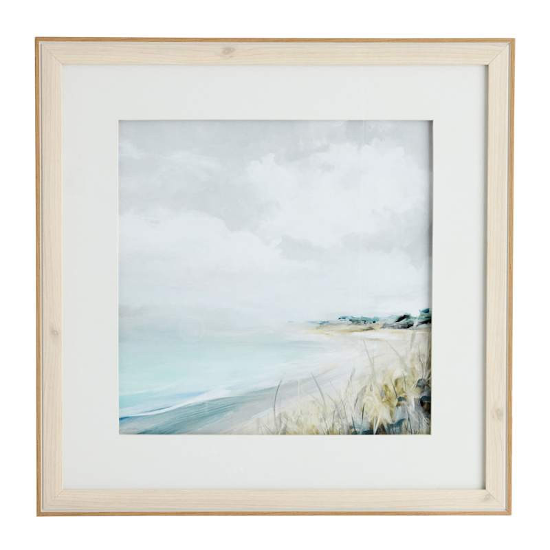 Glass Framed Ocean View Clouds Wall Art, 17" | At Home