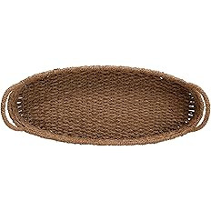Creative Co-Op Decorative Oval Woven Seagrass Handles Tray, Brown | Amazon (US)