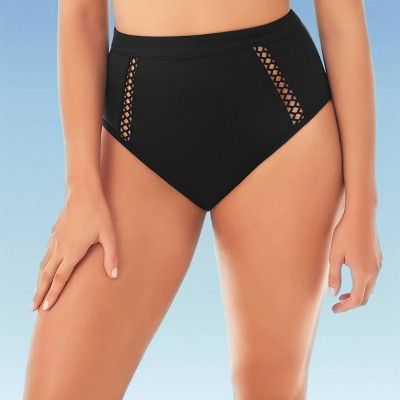 Women's Slimming Control Mesh Inset High Waist Bikini Swim Bottom - Beach Betty By Miracle Brands | Target