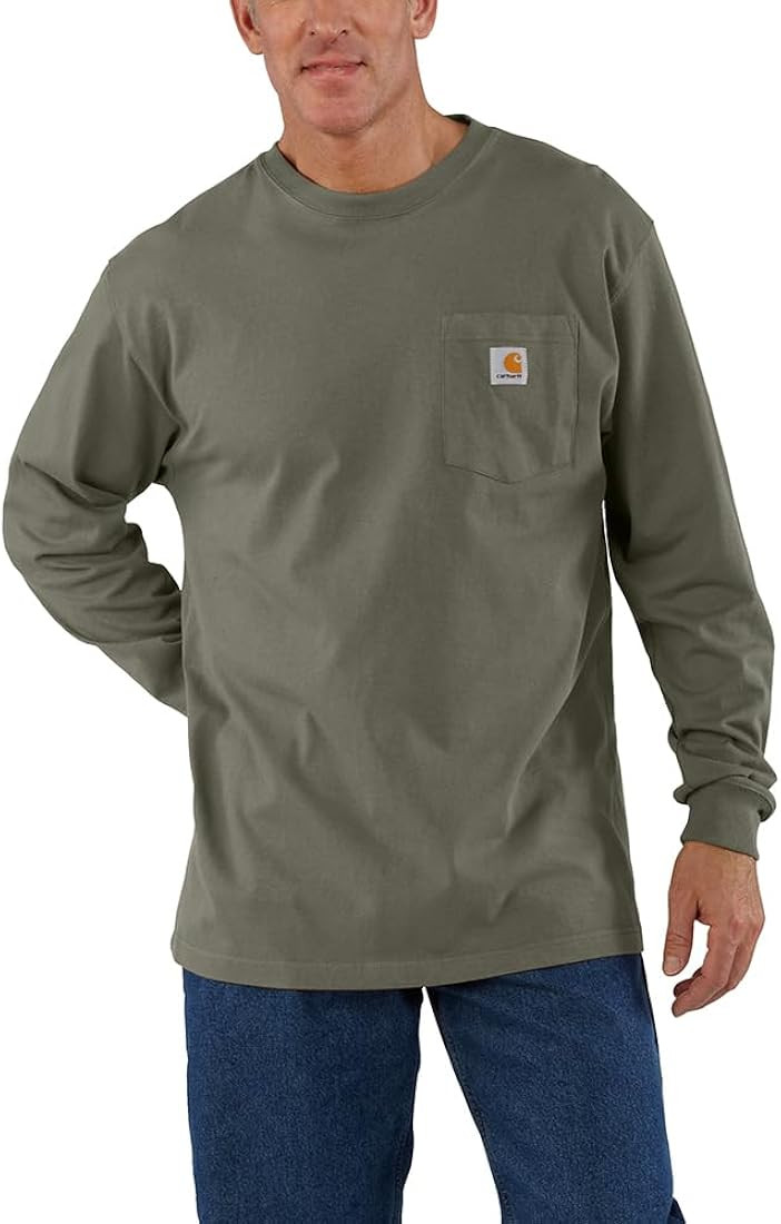 Carhartt Men's Loose Fit Heavyweight Long Sleeve Pocket T-Shirt | Amazon (US)