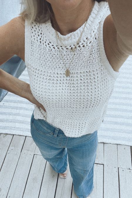 Target crochet top size small
Spanx jeans small

#LTKunder50 #LTKworkwear