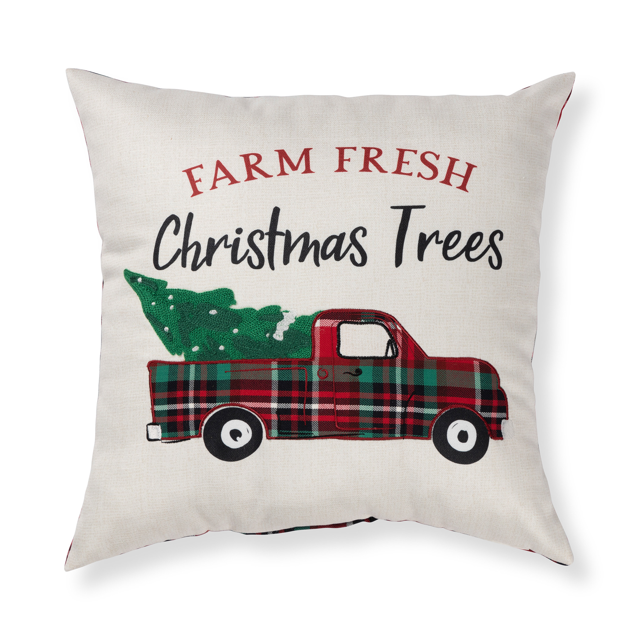 Mainstays Decorative Throw Pillow, Holiday Truck, 17"x17" Square, Single Pillow | Walmart (US)