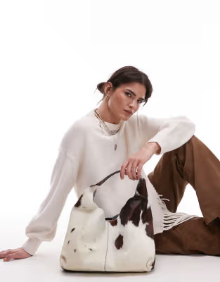 & Other Stories small leather tote bag in hairy brown cow print | ASOS (Global)