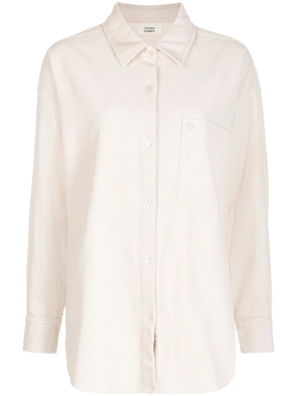 logo-embroidered corduroy shirt | Farfetch Global