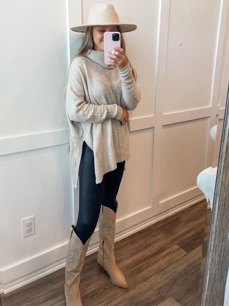 The coziest sweater!!! Jessica Simpson from tj maxx and feels like barefoot dreams material!! Paired it with spanx leggings and my fav dolce vita boots! 

#LTKHalloween #LTKSeasonal #LTKunder50