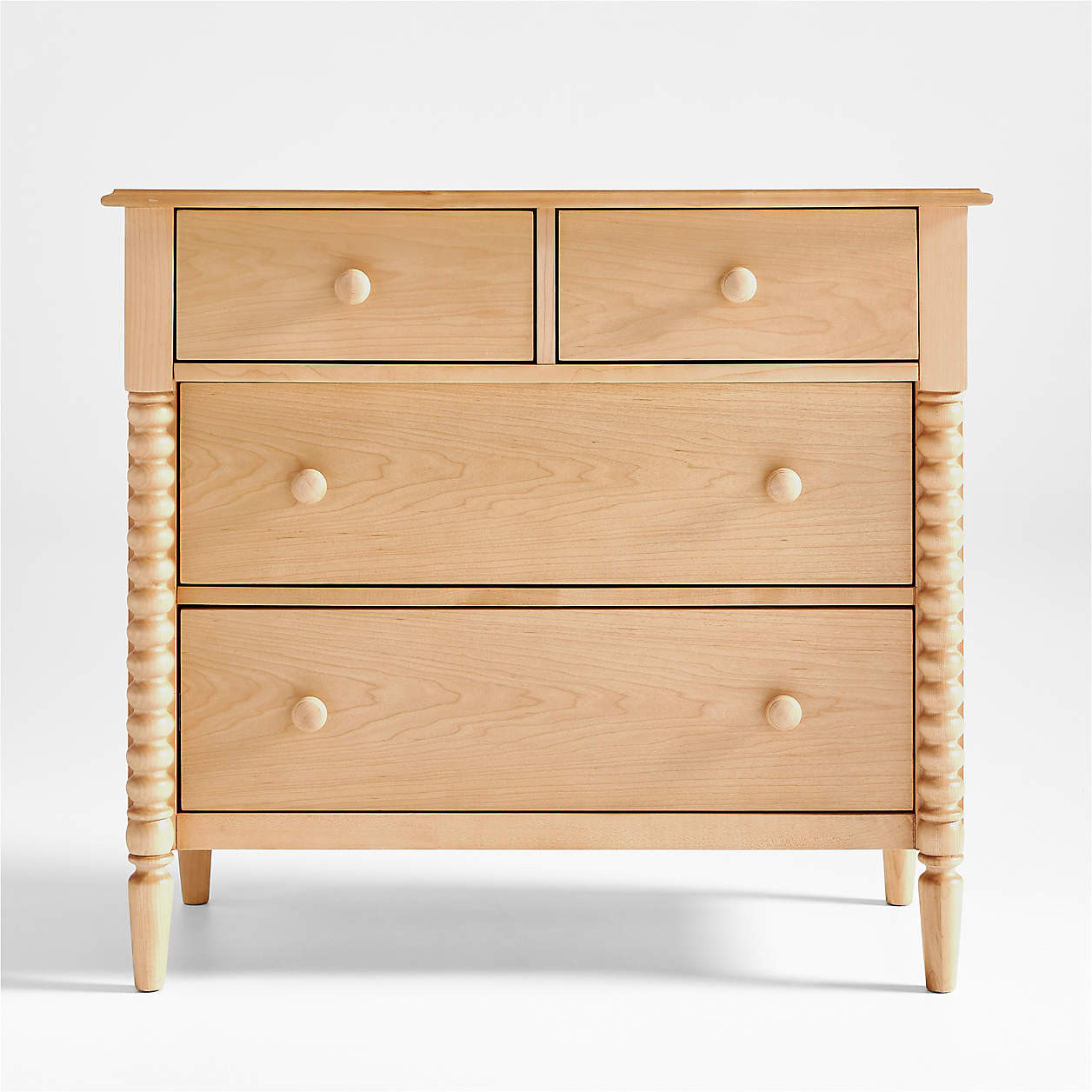 Jenny Lind 37" Maple Wood Narrow 4-Drawer Kids Dresser + Reviews | Crate & Kids | Crate & Barrel