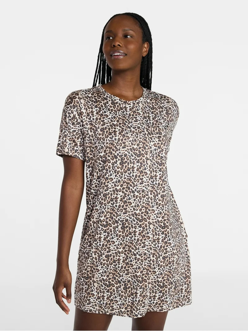 Joyspun Women’s Dreamy Soft Collection Short Sleeve Sleep Shirt, Sizes S/M to 2X/3X | Walmart (US)