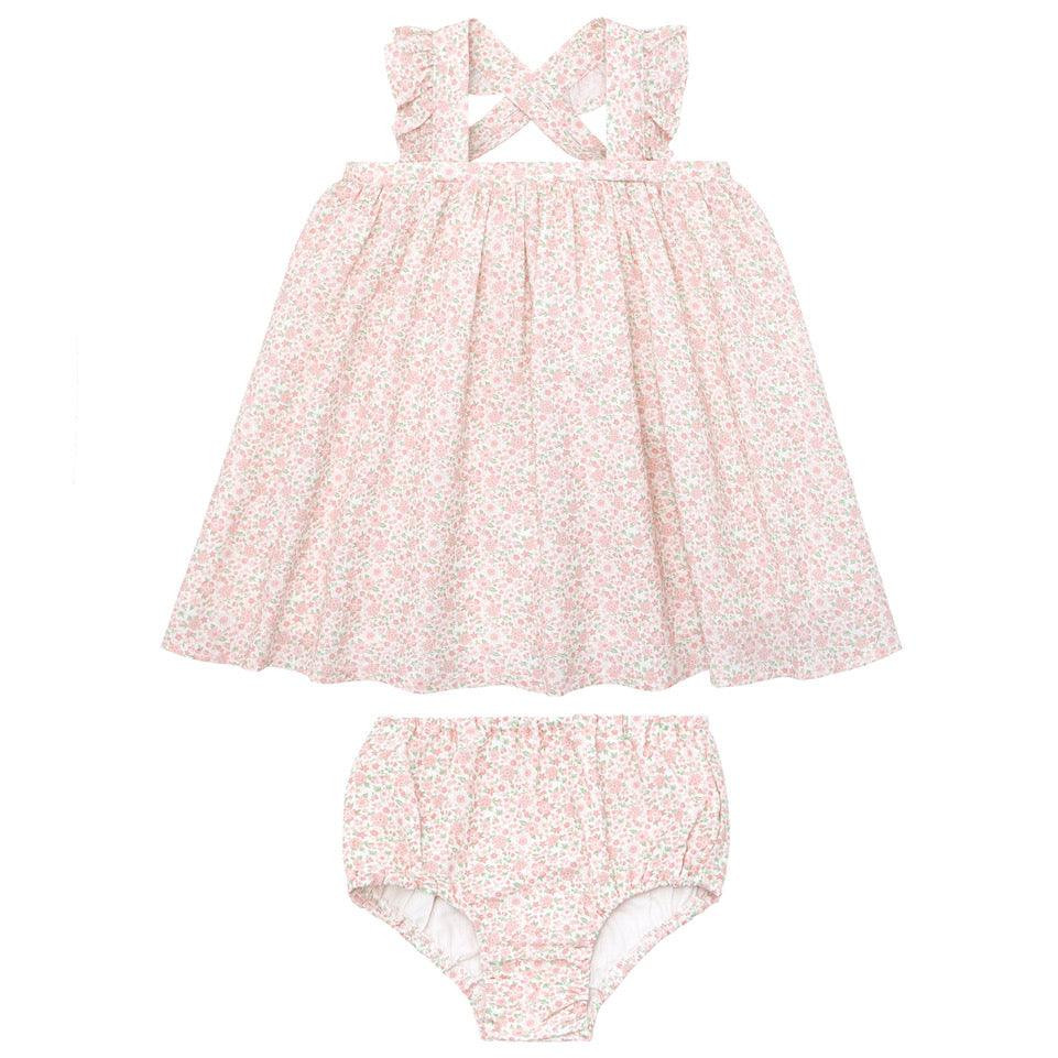 baby antique floral flutter tank bloomer set | minnow