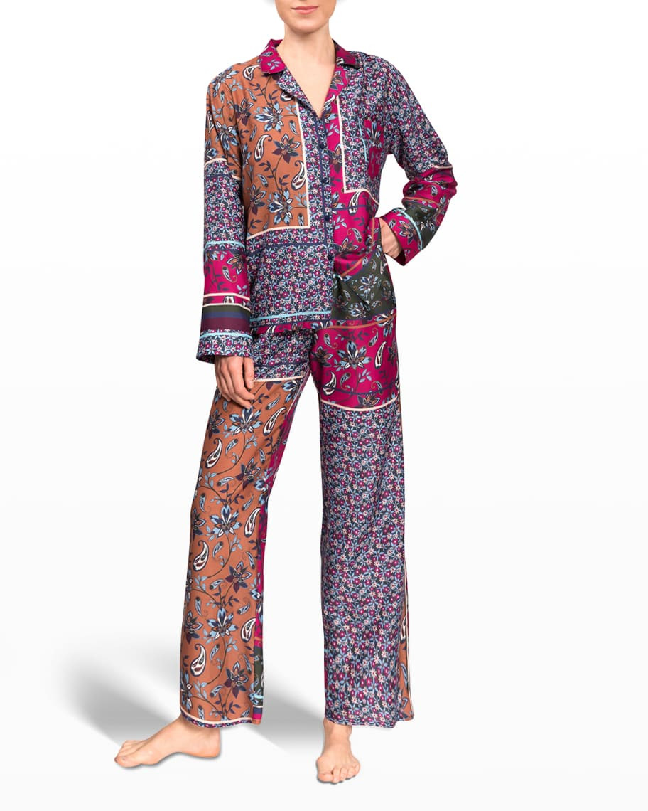 Everyday Ritual Allison Angela Patchwork Pajama Set | Neiman Marcus