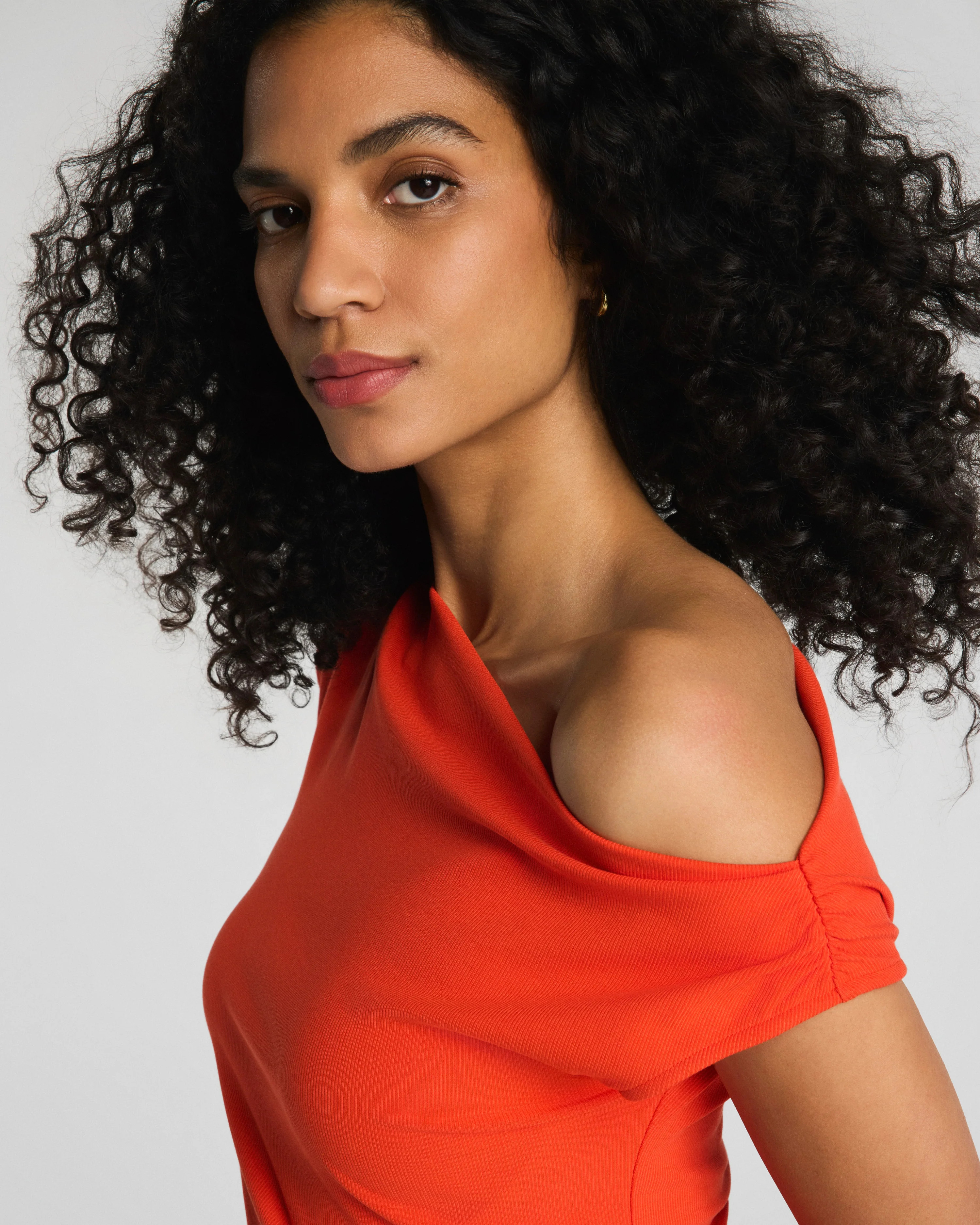 Ribbed Knit Ruched Off-The-Shoulder Top | Spanx