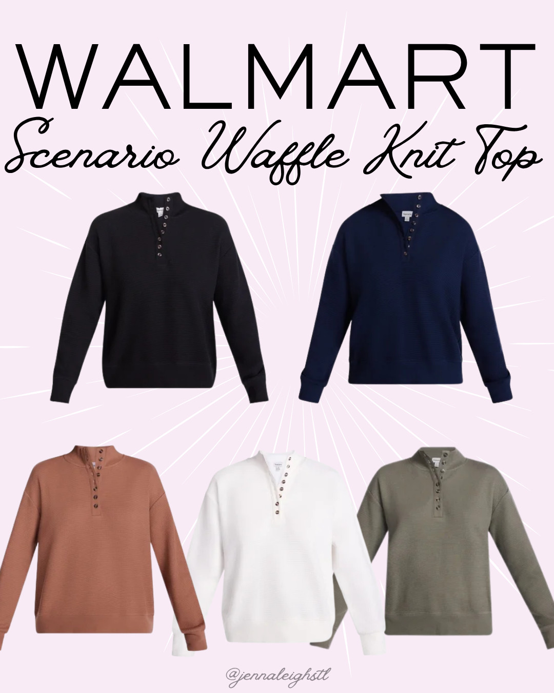 New at Walmart! 🍂 This Scenario waffle knit button top is going to be a fall staple in your closet. Such an easy piece to wear on repeat, and it comes in so many great fall colors to choose from! 

 #LTKSeasonal #LTKMidsize