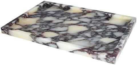 Real Luxurious Natural Marble Vanity Tray Genuine Marble Storage Tray for Home Decor Stone Tray for  | Amazon (US)