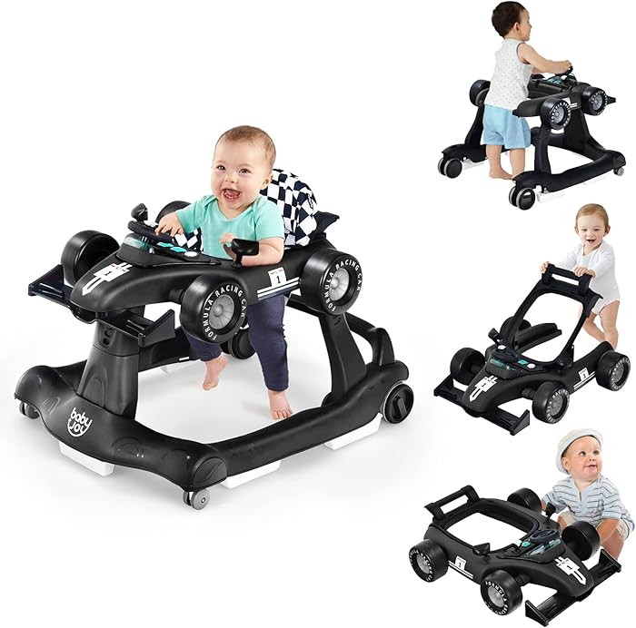 BABY JOY 4-in-1 Baby Walker, Foldable Activity Walker with Adjustable Height & Speed, Music, Ligh... | Amazon (US)