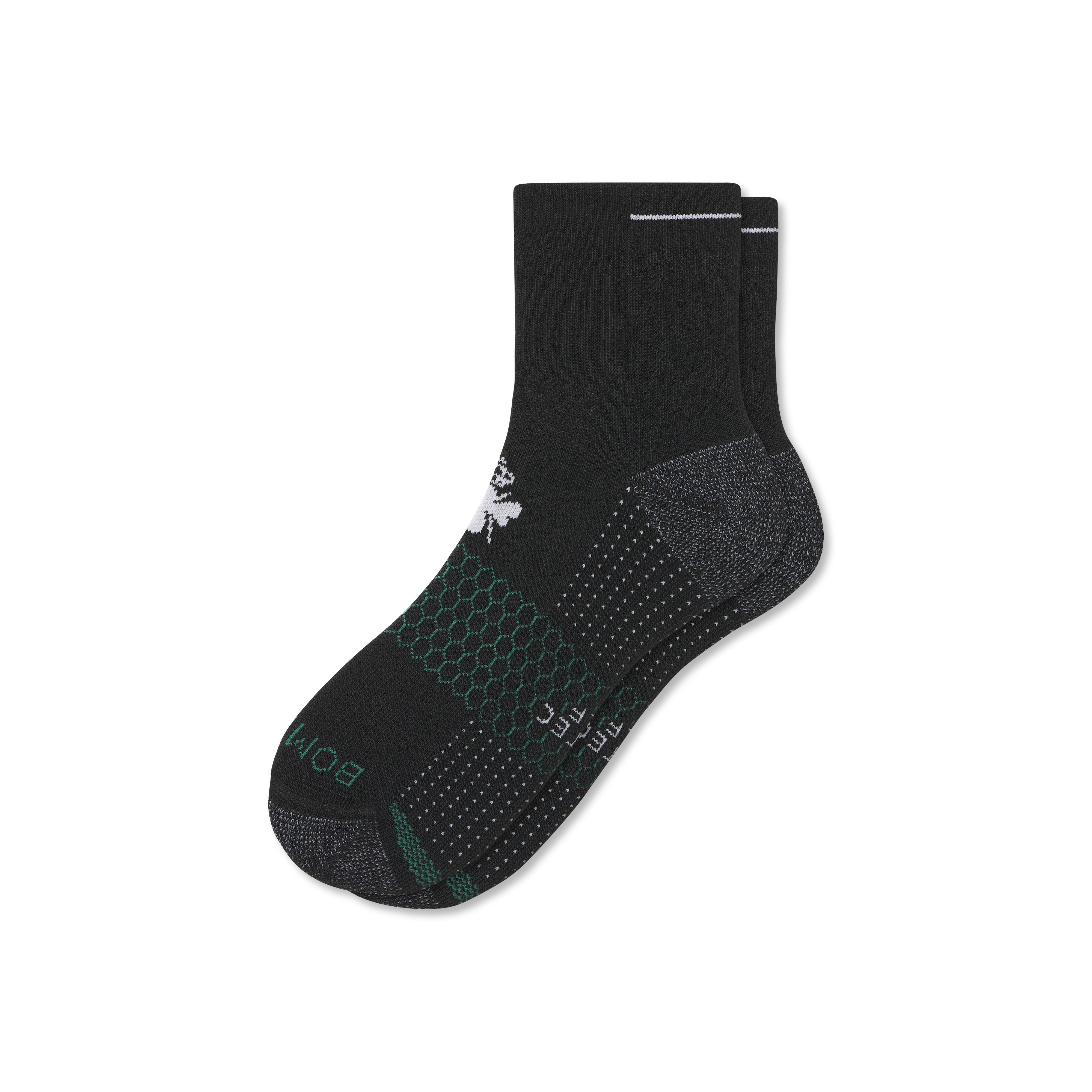 Women's Golf Quarter Socks - Black - Large - Polyester Cotton - Bombas | Bombas