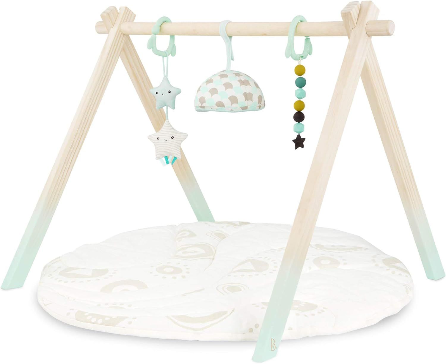 B. toys- B. baby- Wooden Baby Play Gym – Activity Mat – Starry Sky – 3 Hanging Sensory Toys... | Amazon (US)