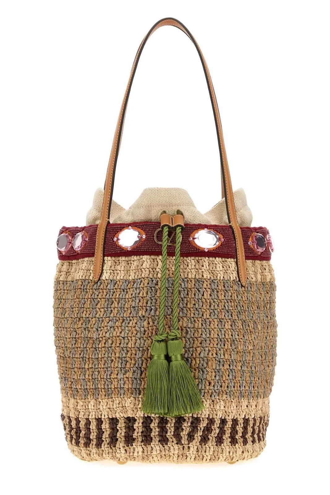 Valentino VLogo Singnature Drawstring Medium Bucket Bag | Cettire Global