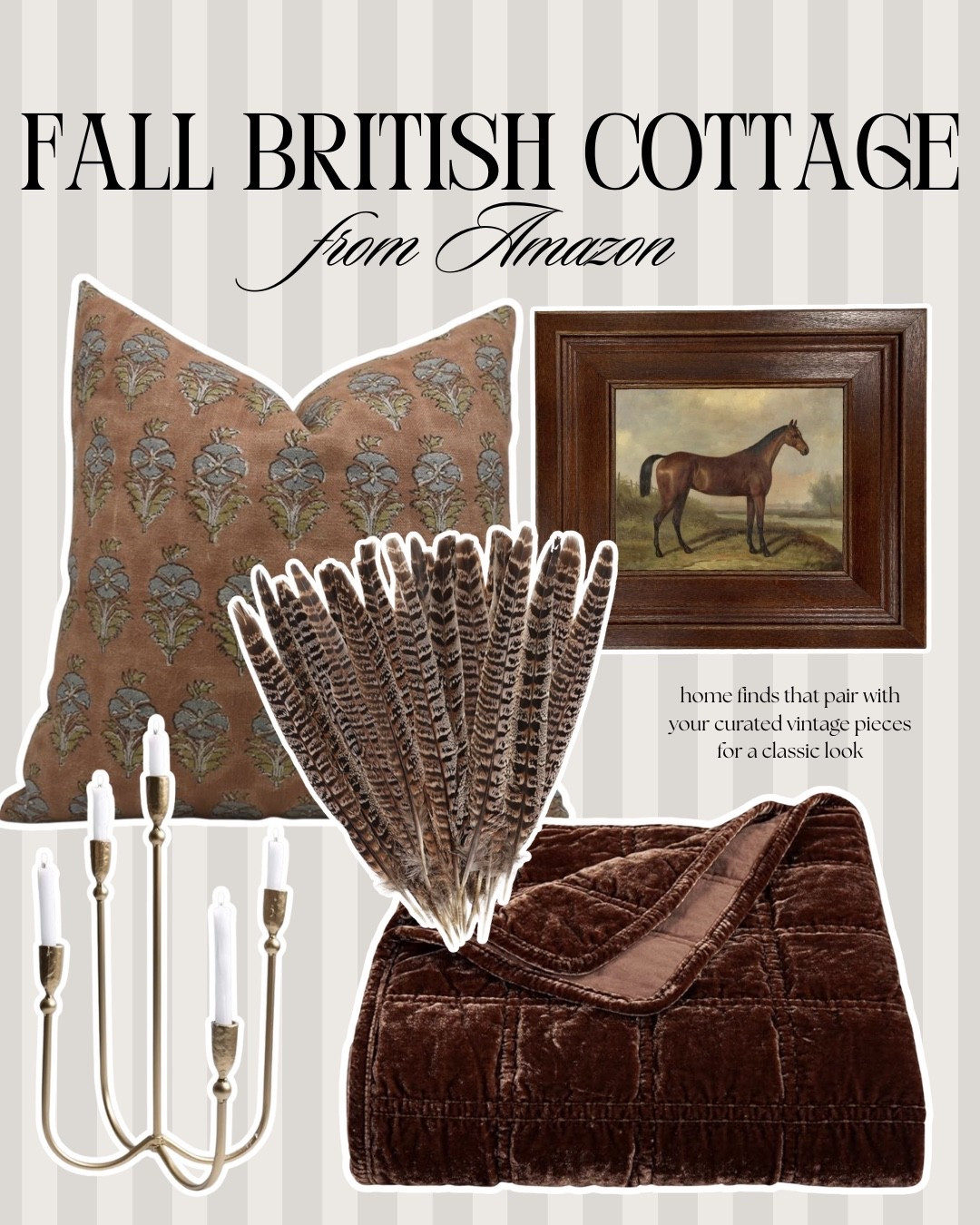 fall home decor inspired by a weekend in a cozy Cotswold cottage🐴  loving the pheasant feathers, which would be styled great in a silver champagne bucket as a centerpiece! 

#ralphlauren #cozycottage #cozyhome #antique #burgundy

#LTKFindsUnder50 #LTKHome #LTKFallSale