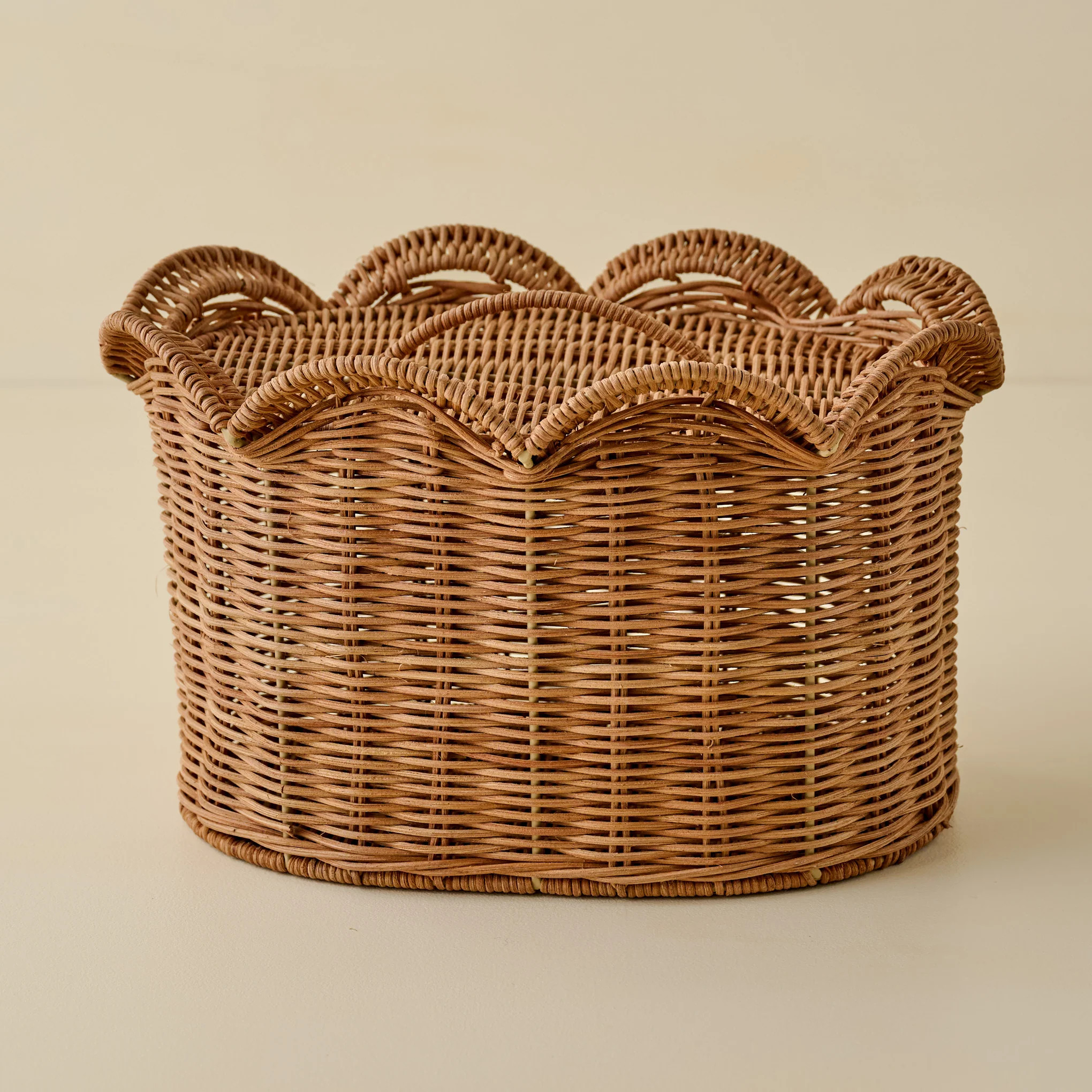 Lauren Scalloped Woven Canister | Magnolia