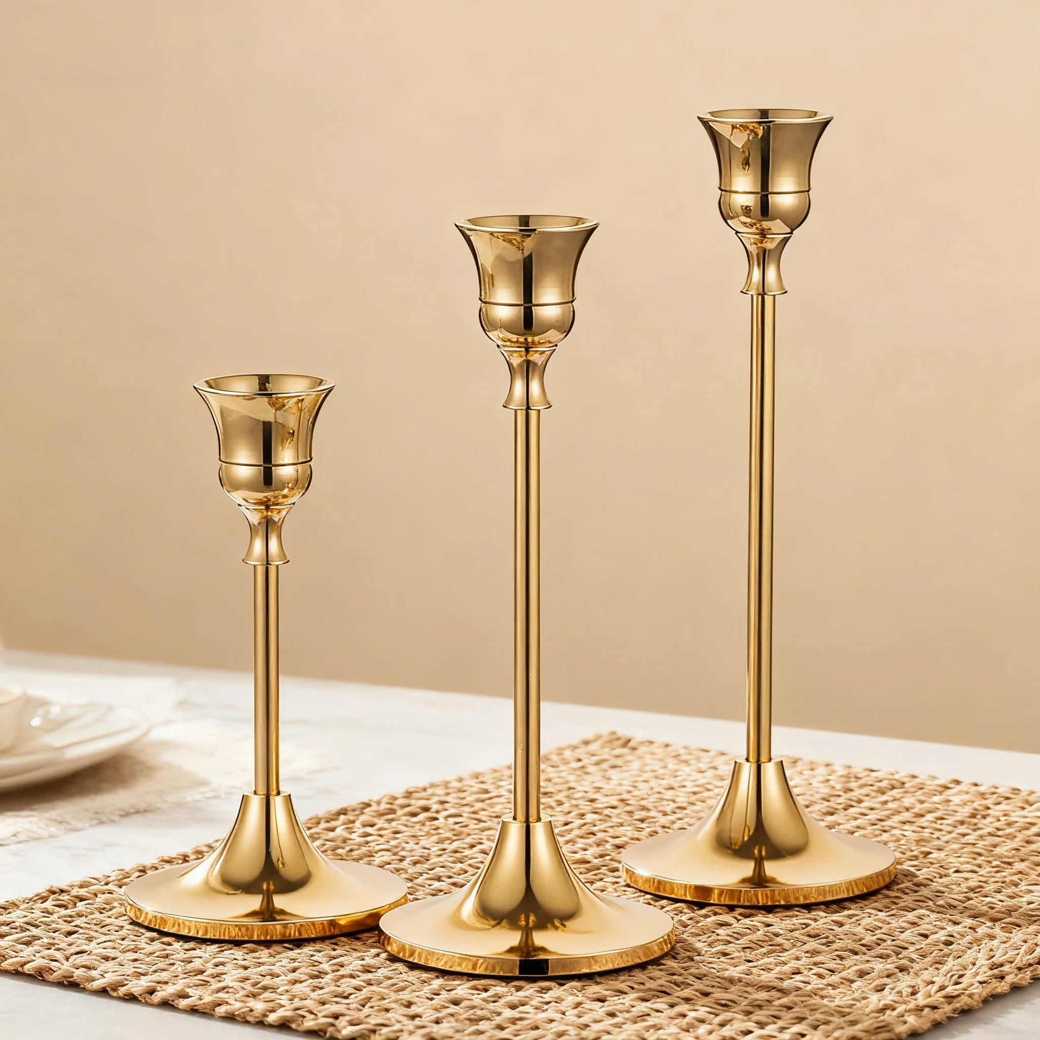 Mercer41 Elegant Candlestick Holders Set For Taper Candles, Decorative Centerpiece For Dining Tab... | Wayfair North America