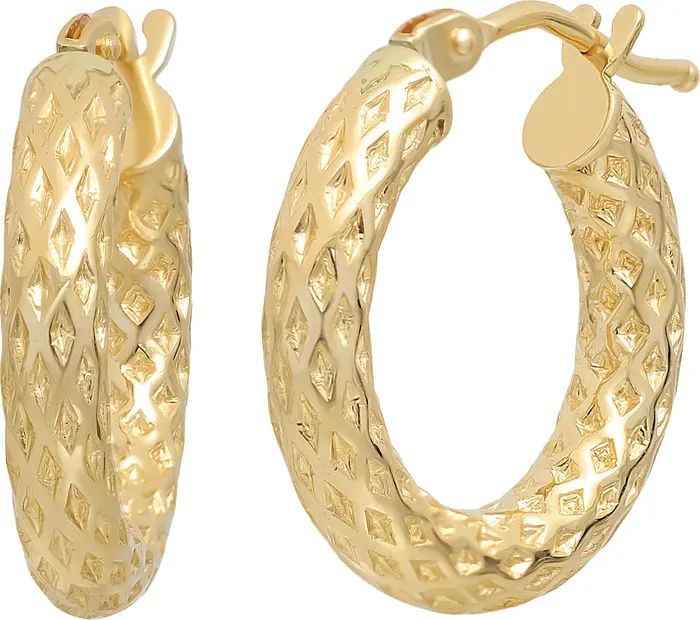 14K Gold Textured Hoop Earrings | Nordstrom