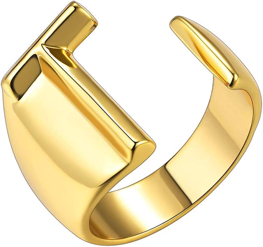 Amazon.com: GoldChic Jewelry Initial Rings Adjustable Letter Open Ring for Women Men: Clothing, Shoe | Amazon (US)