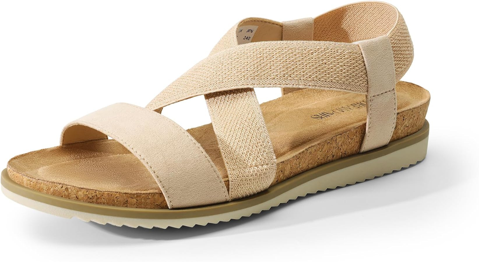 DREAM PAIRS Women's Comfortable Low Wedge Sandals, Open Toe Slip On Strappy Flat Sandals Light-we... | Amazon (US)