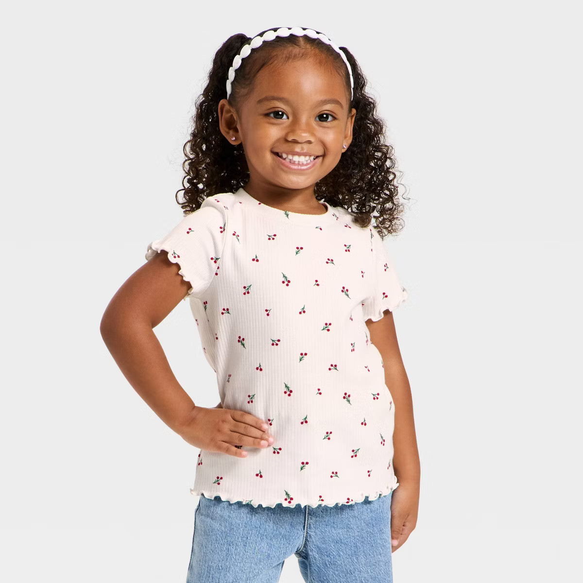 Toddler Girls' Short Sleeve Ribbed T-Shirt - Cat & Jack™ | Target
