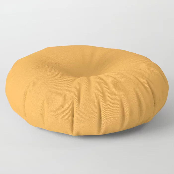 Boca Solid Shades - Buttercup Floor Pillow | Society6