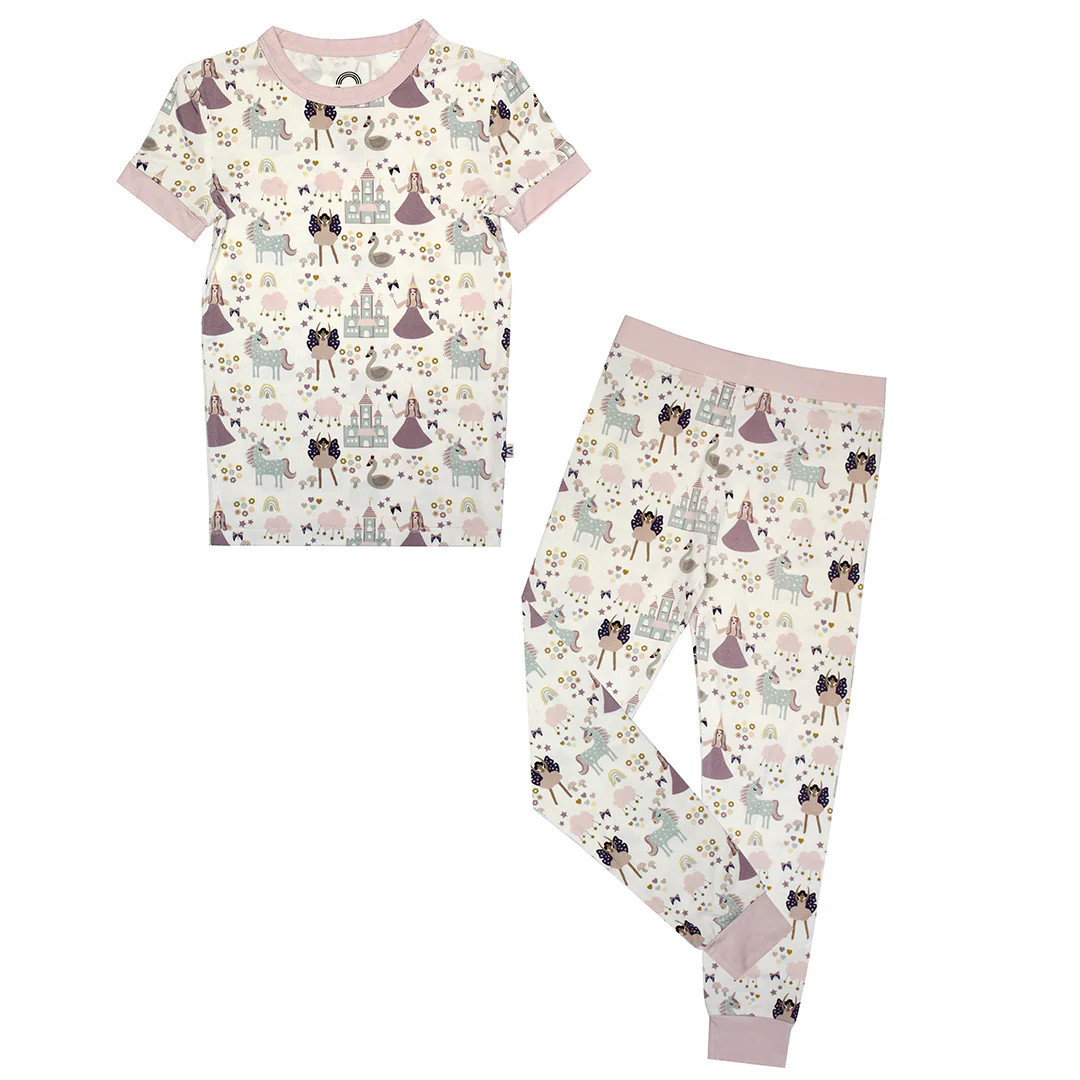 Once Upon a Time Bamboo Short Sleeve Kids Pajama Pants Set | Emerson and Friends