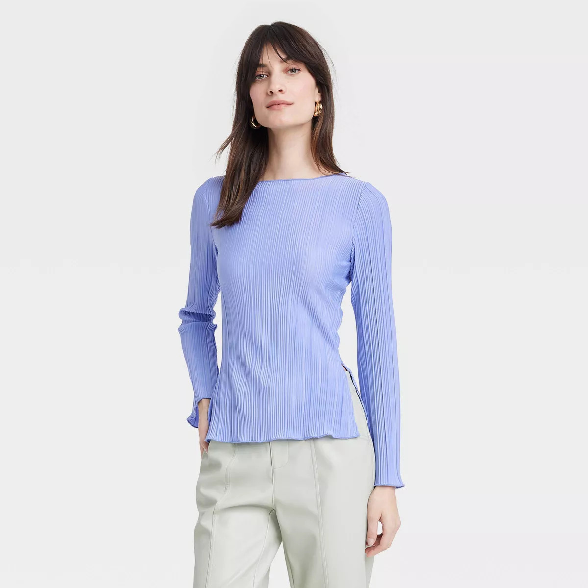 Women's Long Sleeve Plisse Top - A New Day™ | Target