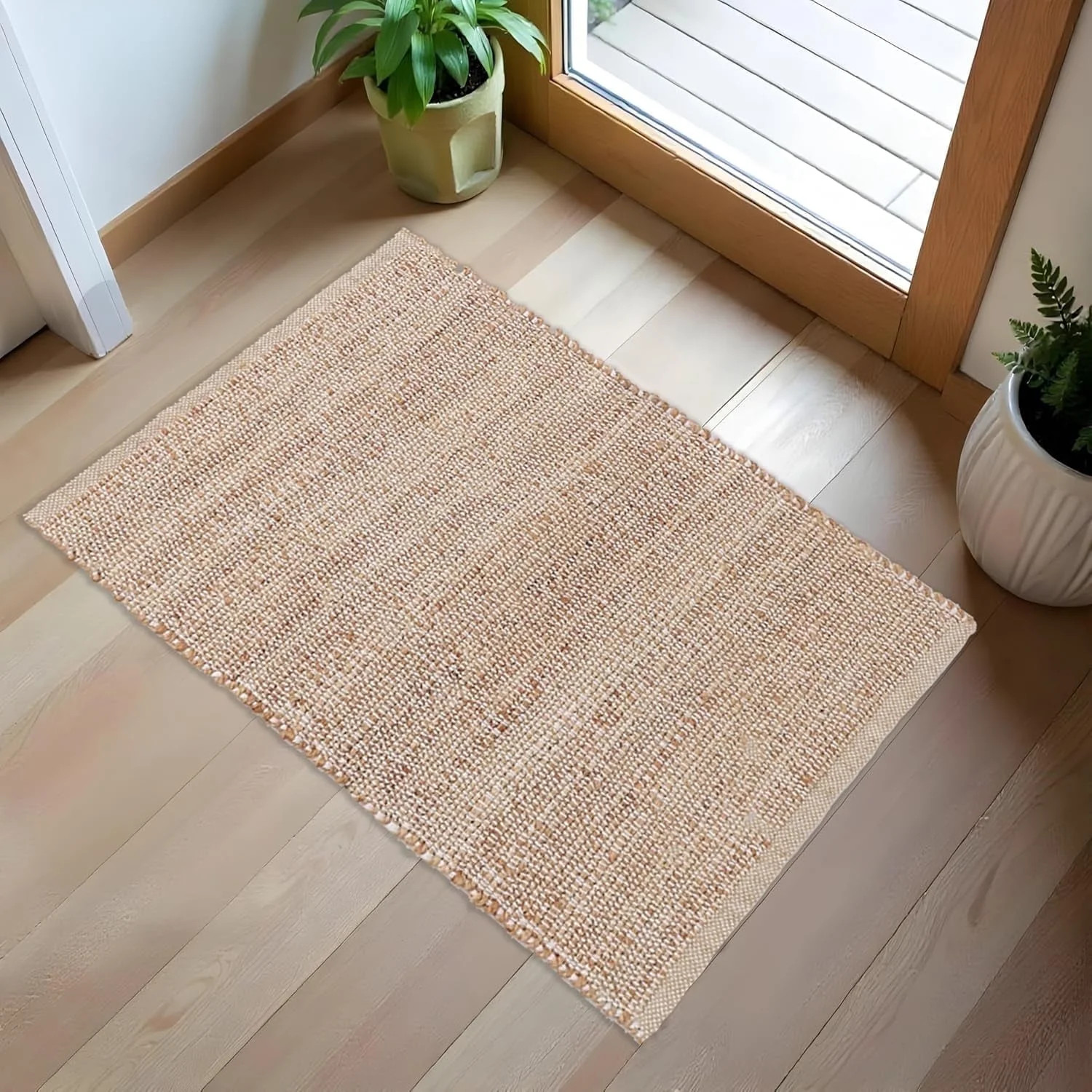 · REDEARTH · Jute Cotton Area Rug - 2'x3' Rectangular Rug, Sustainable Handwoven, Non-Shedding,... | Walmart (US)