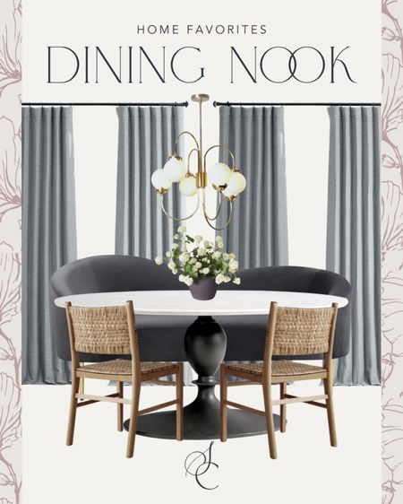 Dining nook and small dining room inspiration!

round dining table, dining chairs, settee loveseat, Amazon curtains, modern light fixture 

#LTKstyletip #LTKsalealert #LTKhome