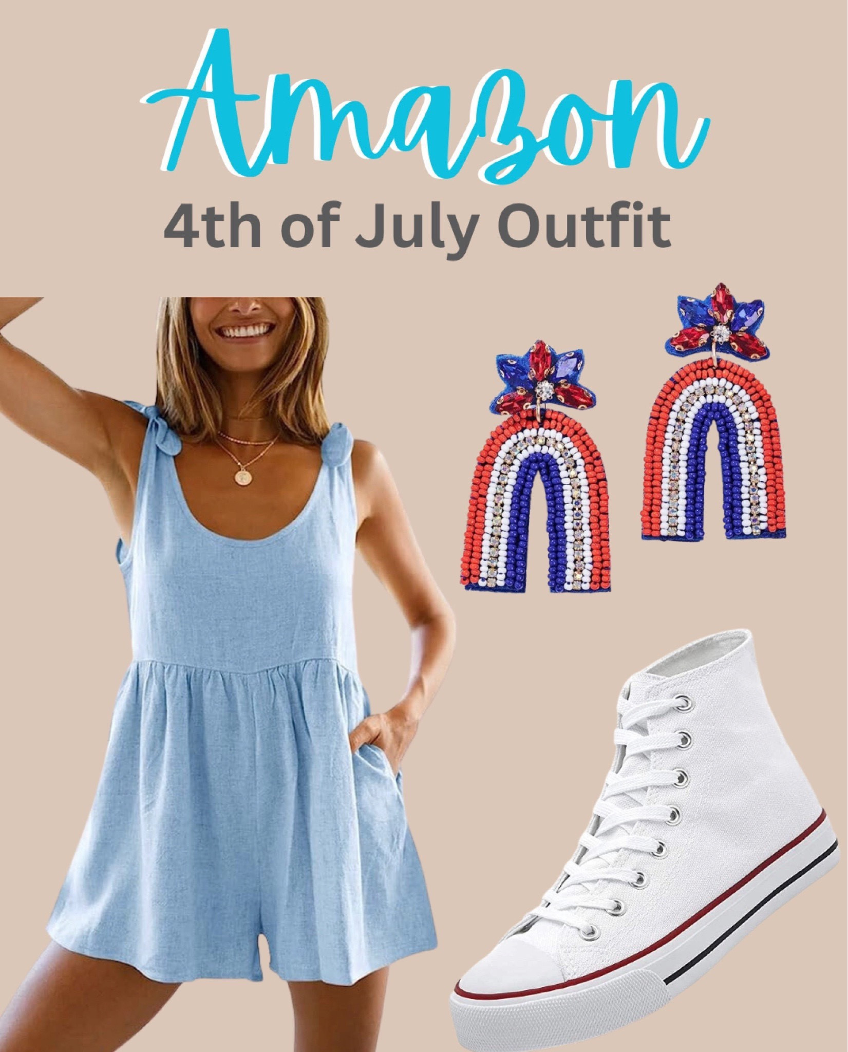 4th of July outfit ideas from Amazon prime 

4th of July, Fourth of July, USA, patriotic outfits, pool party, amazon fashion, amazon outfit idea, red white and blue, white shorts, graphic tshirt, travel, summer ootd 

#LTKSummerSales #LTKFindsUnder50 #LTKParties