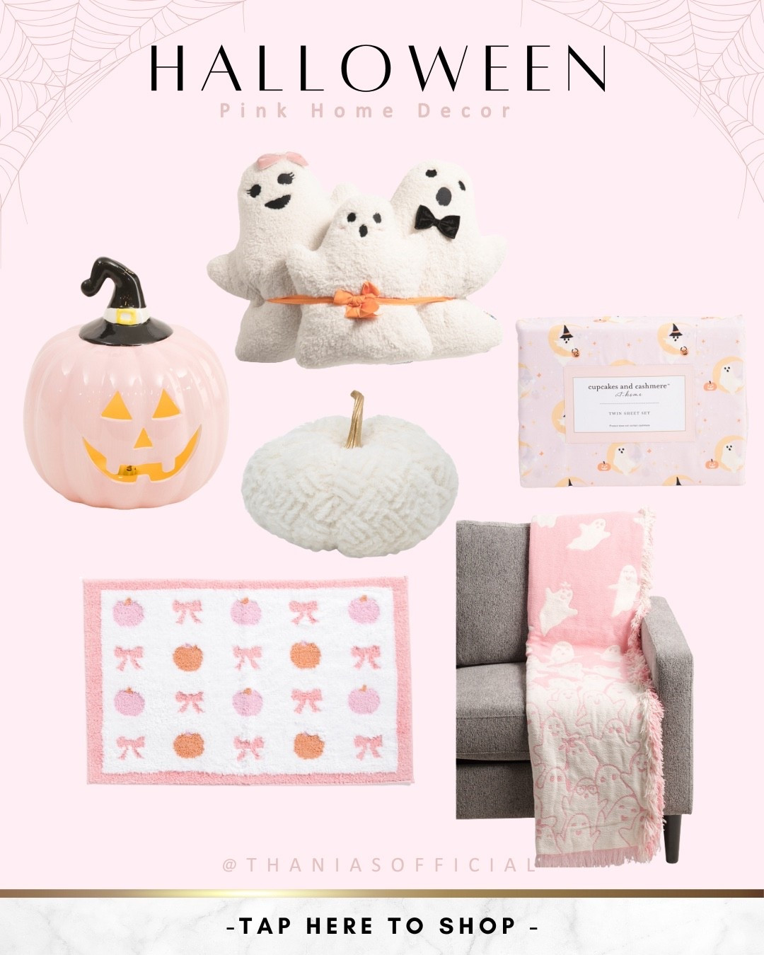 Look at these cute pink Halloween decor I found!! 👻🎃🩷✨I want it all!!! 

#LTKHome #LTKSeasonal #LTKFamily
