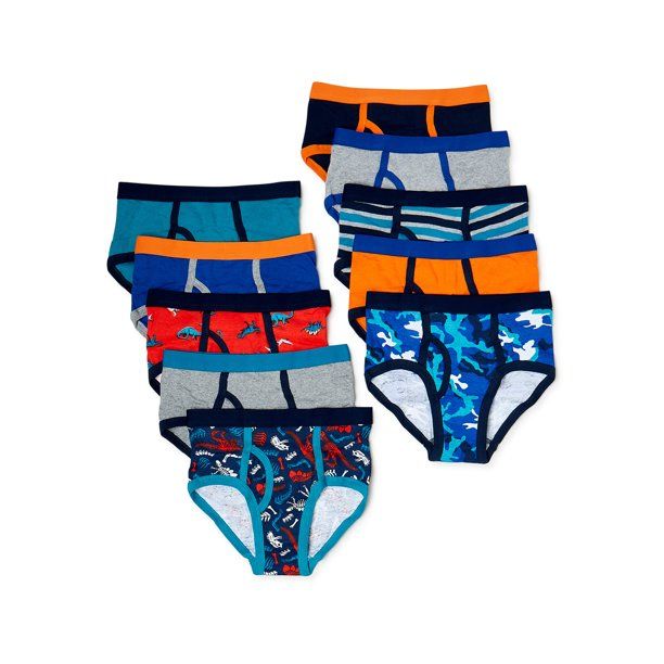 Wonder Nation Boys Briefs, 10-Pack Underwear, Sizes S-XL - Walmart.com | Walmart (US)