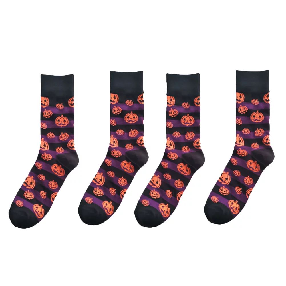Hemoton 1 Set 2 Pairs Halloween Socks Cotton Mid-calf Socks Man Calf Socks Comfortable Halloween ... | Walmart (US)