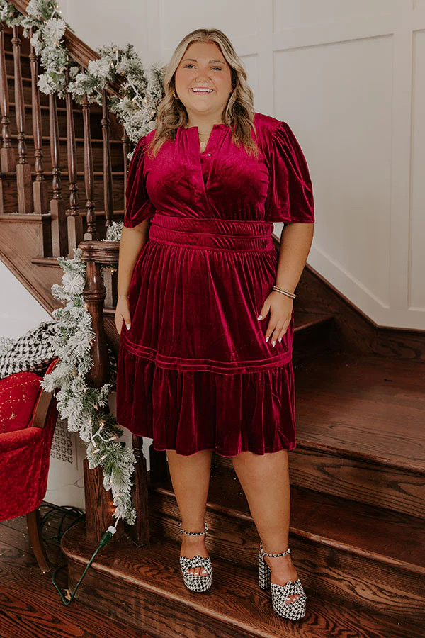 Merlot Dreams Velvet Dress Curves | Impressions Online Boutique