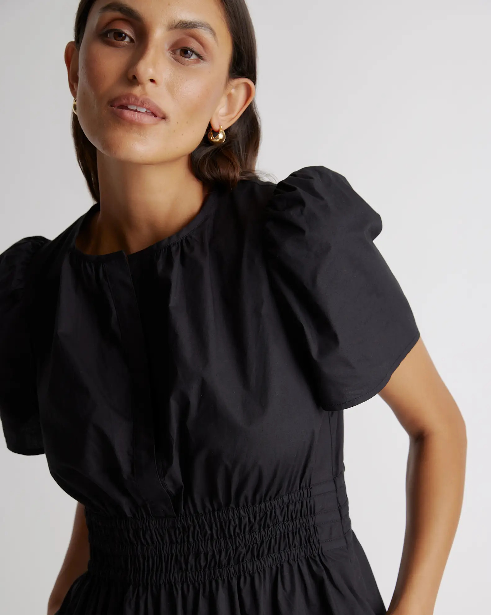 Black 100% Organic Cotton Tiered Maxi Dress | Quince