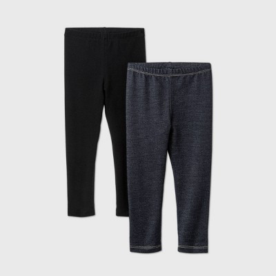 Toddler Girls' 2pk Adaptive Leggings - Cat & Jack™ Black/Blue 4T | Target
