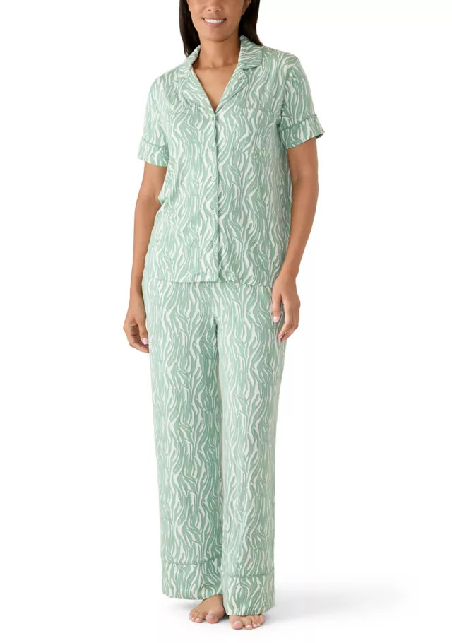 Short Sleeve Shirt and Pants Pajama Set | Belk