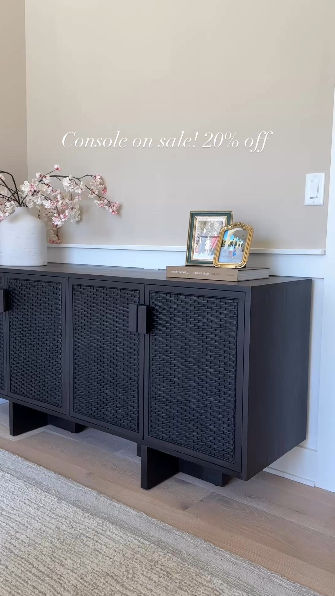 Way days, wayfair sale, console, black console, black cabinet, black sideboard, four hands, living room, interior design, decor, storage , cabinet storage 

#LTKWatchNow #LTKHome #LTKSaleAlert